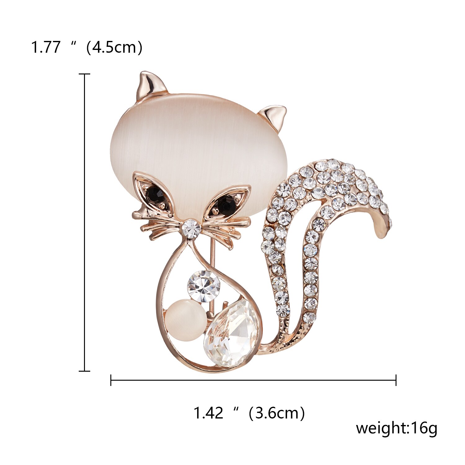 Rinhoo Cute Animal Cat Owl Bee Brooch For Women Europe And America Crystal Brooch Pins Jewelry: 7