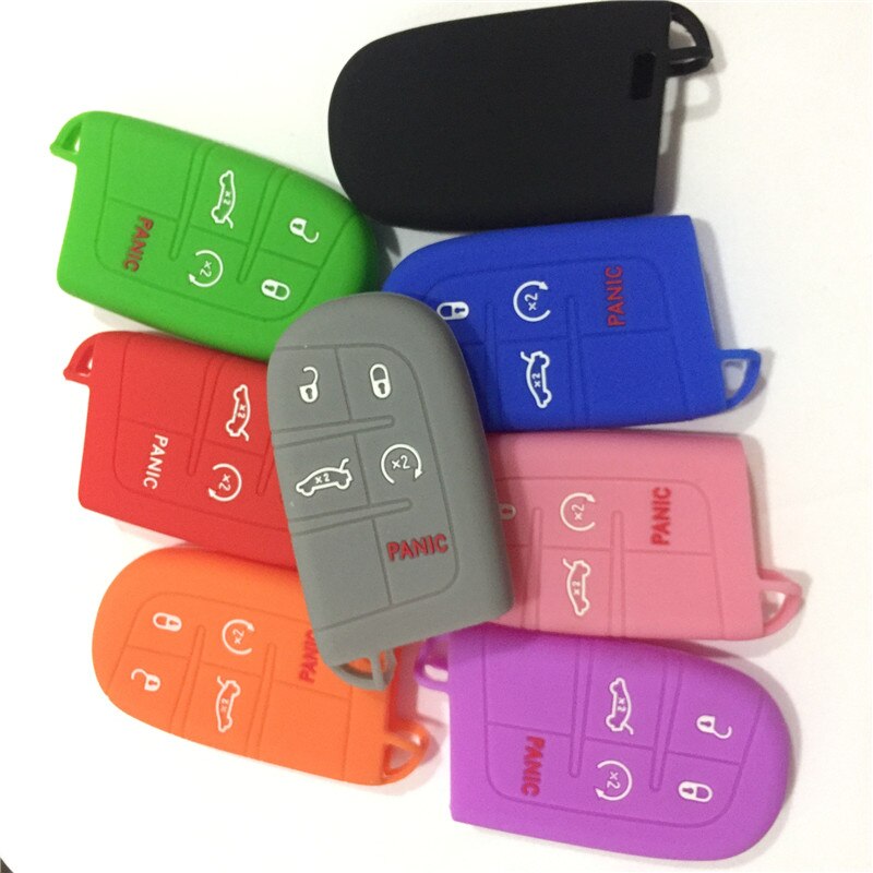 Coolbestda Cover In Silicone Per Chiave Auto, Compatibile Jeep Grand Cherokee, Dodge, Chrysler 300, Colore Rosso - 4
