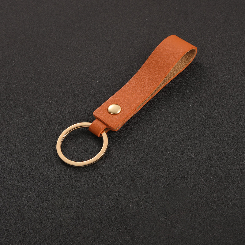 Blank PU Leather Keychain For Men Women Simple Pink Car Key Chains Metal Key Rings Business Party Wedding: black