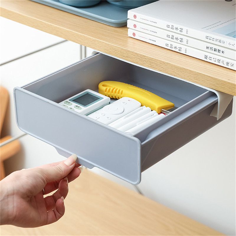 2021Multifunctional kitchen cabinet paste storage box Drawer dust-proof storage box hidden drawer storage box under the table