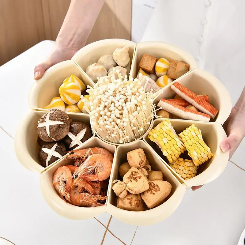 Rotating Multi-Functional Double Layer Plastic Kitchen Utensils For Vegetable And Meat Dishes Water Drainage Cooking Tray Set