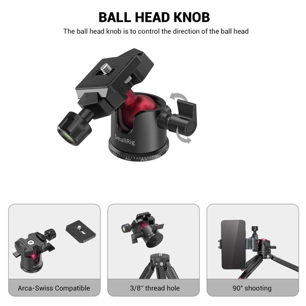 SmallRig-Mini trípode Universal de sobremesa con cabezal de bola panorámico, para cámaras compactas DSLRs, sin Espejo, para teléfonos inteligentes, 2664
