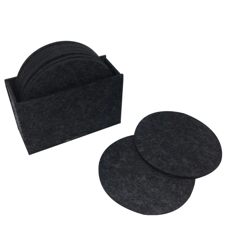 10Pcs Waterproof Felt Drink Coaster Set with Holder Modern Decorative Coasters with Holder Table Coasters: 1
