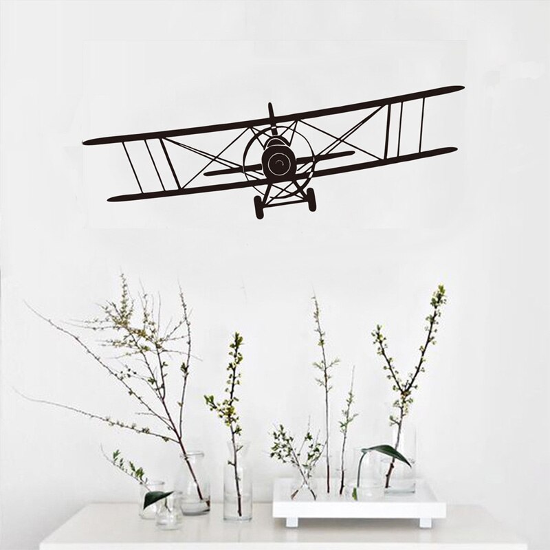Autocollant Mural Rétro d'Avion pour Décoration de Fond de Chambre d'Enfant, Papier Peint d'Art, Décalcomanies d'Avion, de Maison