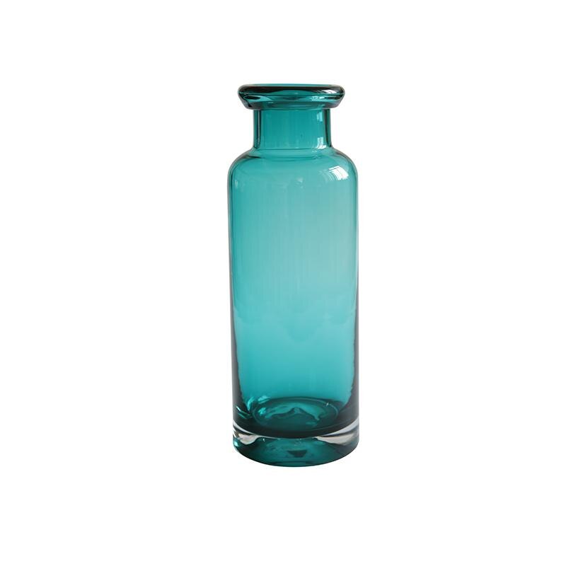 Ocean blue glass vase rustic wind vase plant vase glass jar: E