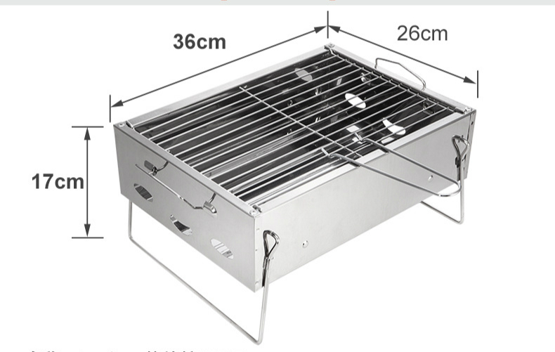 Direct Verdikte Rvs Barbecue Grill Outdoor Folding Barbecue Grill Houtskool Bbq Barbecue Grill Bbq Draagbare Grill: Default Title