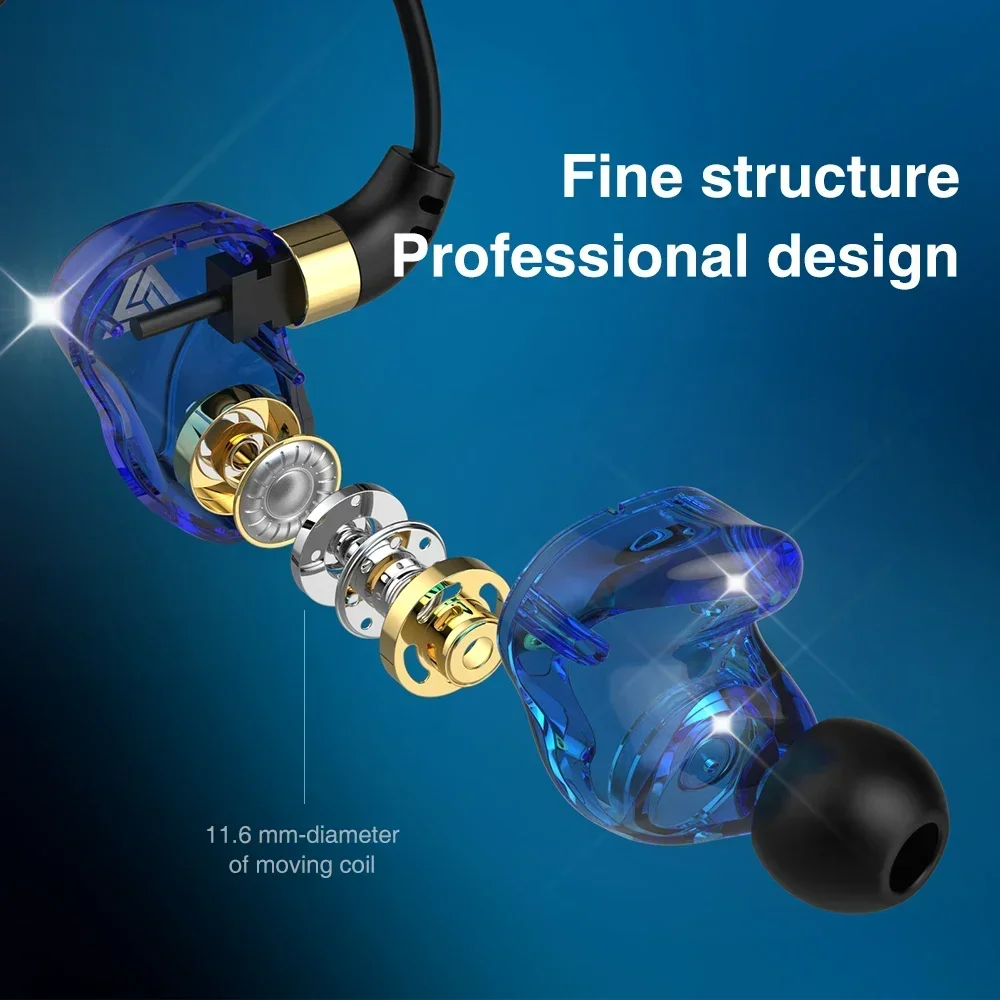 QKZ SK7 Copper Driver HiFi In Ear Wired Earphone Bass Stereo Headphone Noise Cancelling Headset Sport Earbuds 3.5MM With Mic