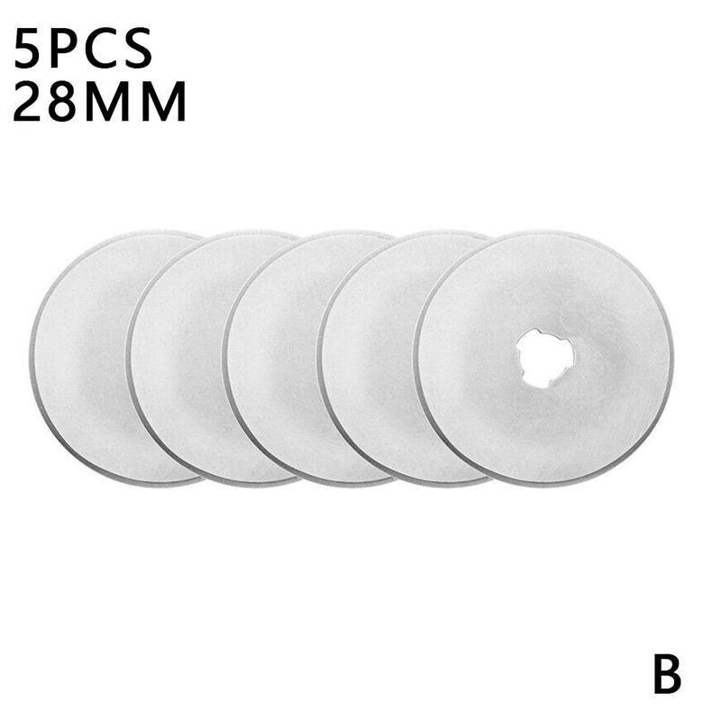5 stk 28mm 45mm rotorskærer genopfyldningskniver patchwork stof læder håndværk stål cirkulær syning quilteskær: 28mm