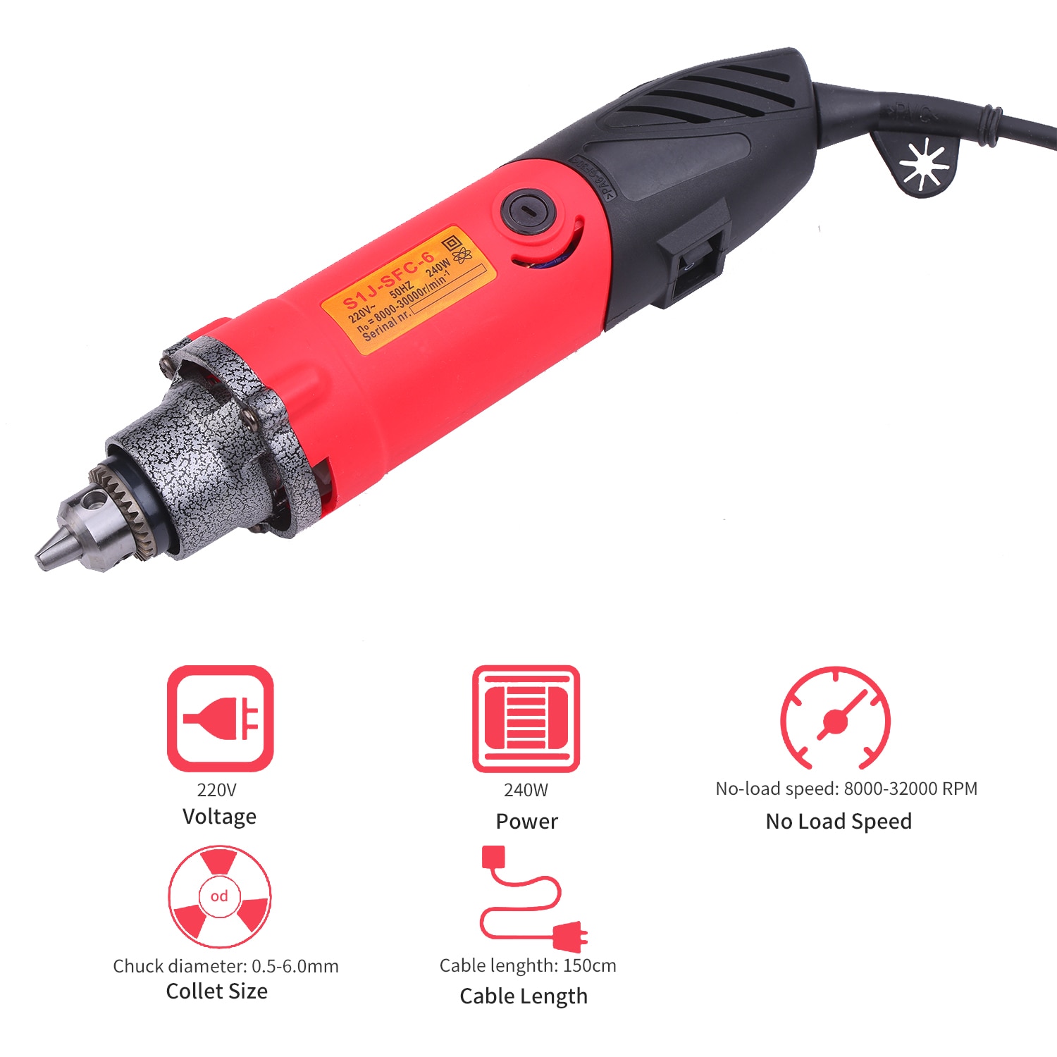 220V 240W Rotary Tool Kit Variable Speed Multifunction Electric Rotary Drill Sander Polishing Tool
