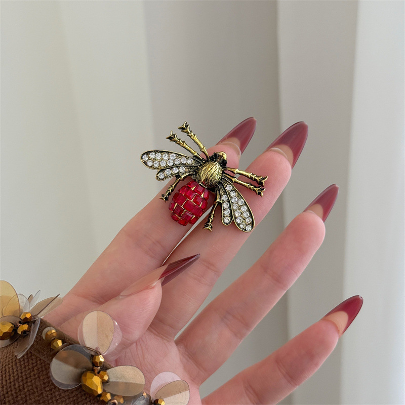 HangZhi Vintage esmalte Rhinestone insecto anillo colorido lindo mariposa escarabajo Punk Y2K joyería para mujeres