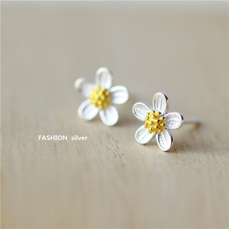 S925 Sterling Silver Earrings With Cute Small Flowers Simple And Fresh Birthday For Girl Friend Ladies Jewelry For Women