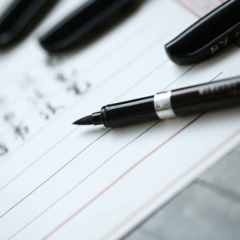 3 teile/los Kalligraphie Stift Japan Material Pinsel für Unterschrift Chinesische Wörter Lernen Schreibwaren Kunst Marker Stifte Schulbedarf