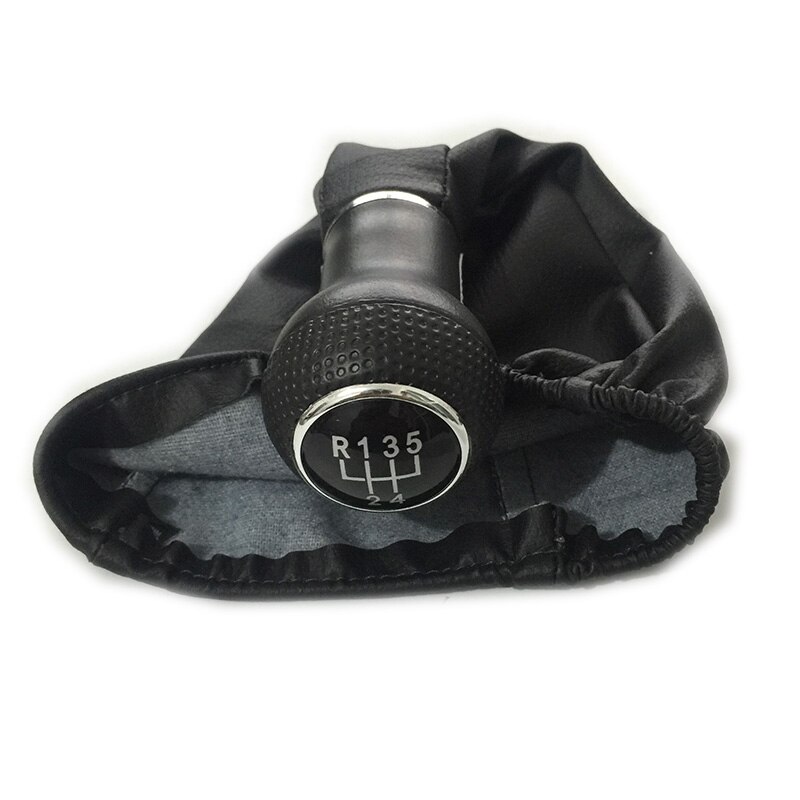 Cromo y cuero pomo de cambio de marchas para coche palanca Gaitor de arranque para VW POLO clásico 6N 6N2 1996, 1997-2001 LUPO CADDY 5: type 1