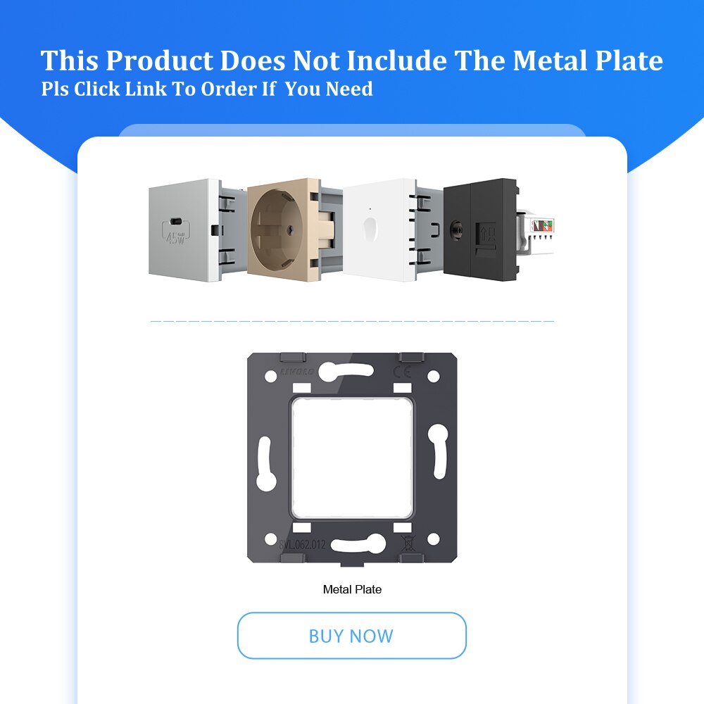 LIVOLO-Base de pantalla táctil de 2 vías, interruptor cruzado, accesorios de bricolaje, sin placa y Panel, para reemplazo, productos de bricolaje