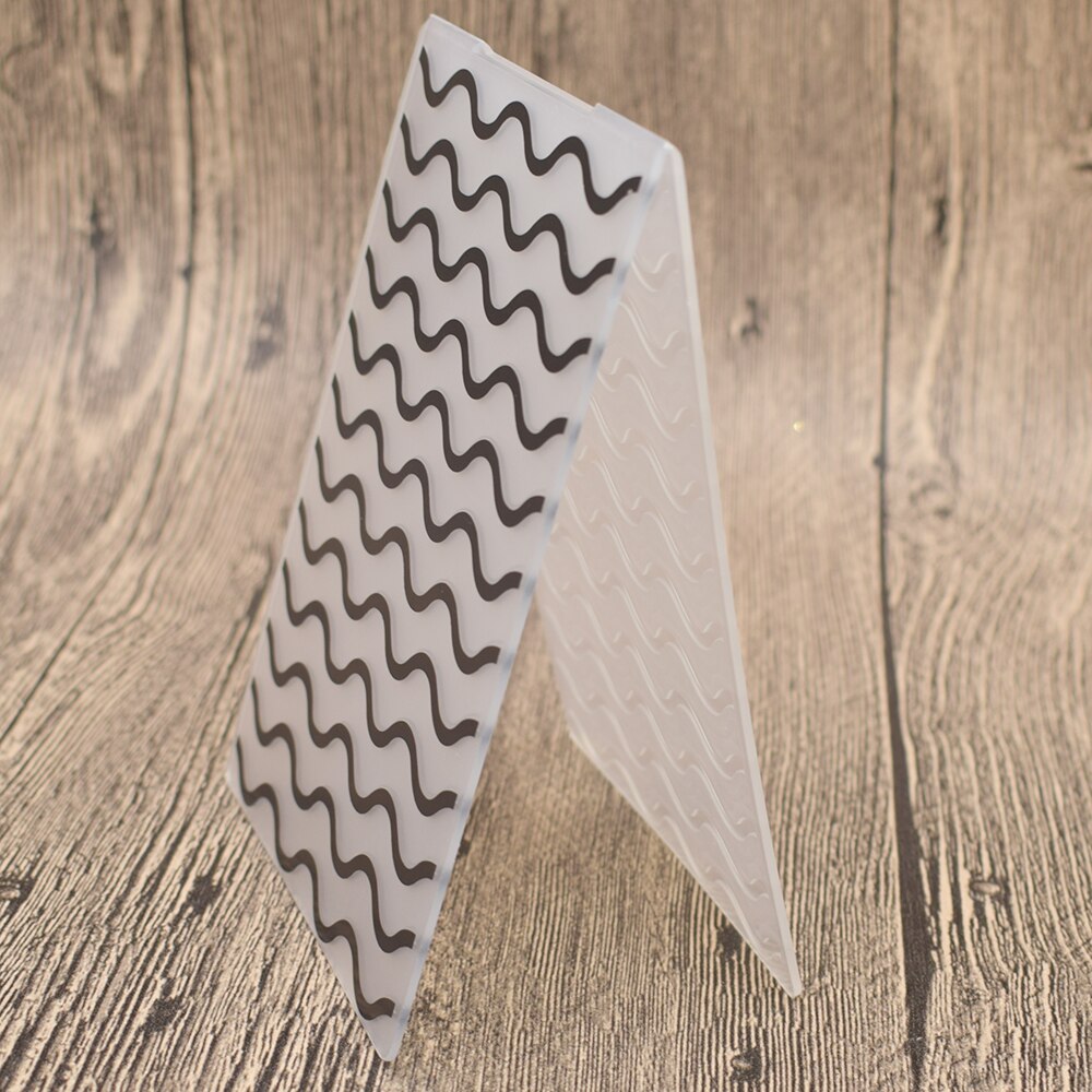Wave Line Pattern Plastic Embossing Folder Stencil Template For Scrapbooking Photo Album Paper Card Background Decoration