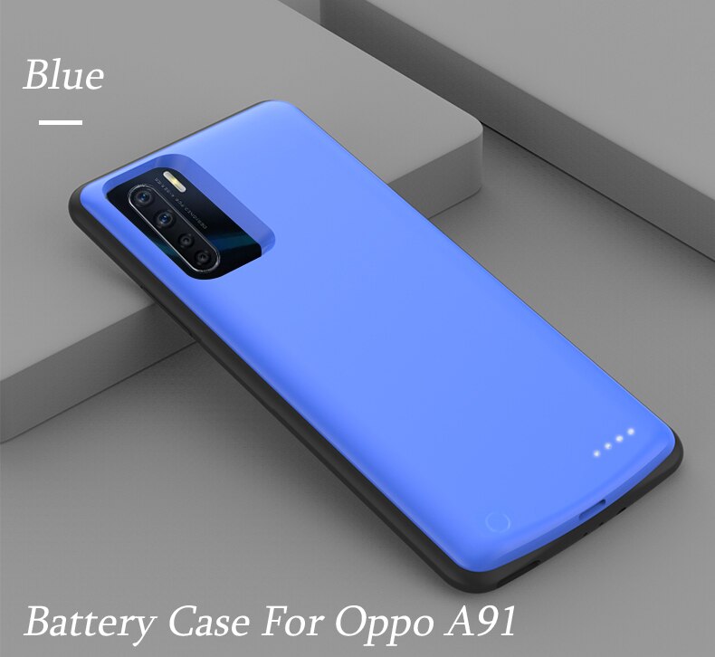 6800Mah Power Bank Acculader Case Voor Oppo A91 Case Externe Backup Opladen Cover Voor Oppo Reno3 Batterij Case: Blue For OPPO A91