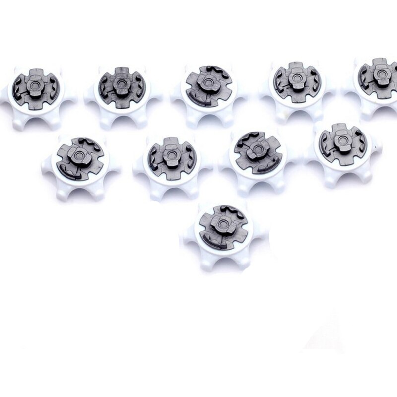 10 Stks/partij Wit Golf Spikes Pins 1/4 Turn Fast Twist Schoen Spikes Vervanging Accessoires Golf Training Cleat Twist Schroef Studs