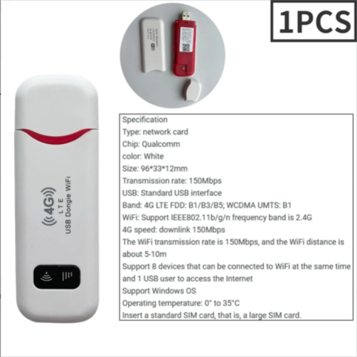 Office WiFi 4G Wireless LTE WiFi Router 4G SIM Card Portable 150Mbps USB Modem Pocket Hotspot Dongle Mobile Broadband for Home: Orange
