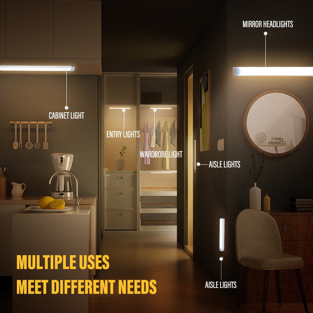 Drahtlose LED Nachtlicht Bewegung Sensor Licht USB Unter Schrank Licht Für Küche Schrank Schlafzimmer Kleiderschrank Sensor Innen Beleuchtung