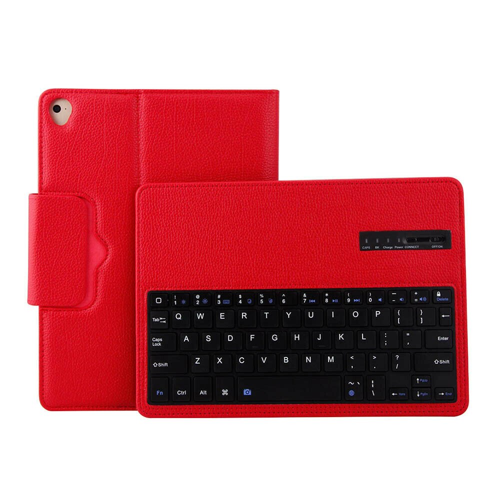 Wireless Bluetooth Keyboard Leather Case Voor Apple Ipad Pro 10.5 Inch 2-In-1 Afneembare Toetsenbord Case tablet Stand Cover: Rood