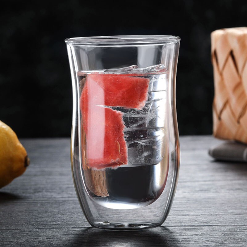 Kaffe te dryck kopp glas klar värmebeständig dubbelvägg mjölk juice mugg koppar cocktail whisky vin öl glas kristall