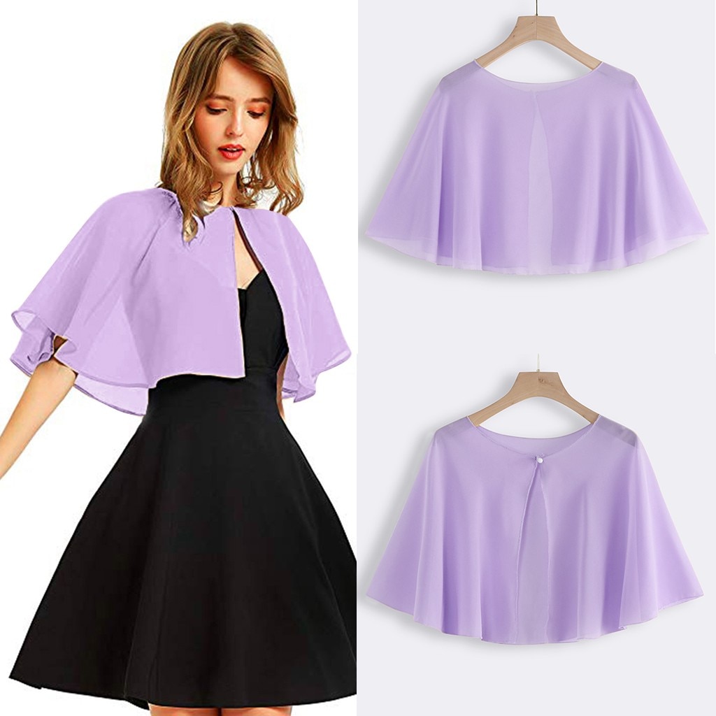 Chal de chifón suave para mujer para vestido de noche boda capa Bolero Flapper Bufanda sólida Bufanda invierno chal accesorios mujer