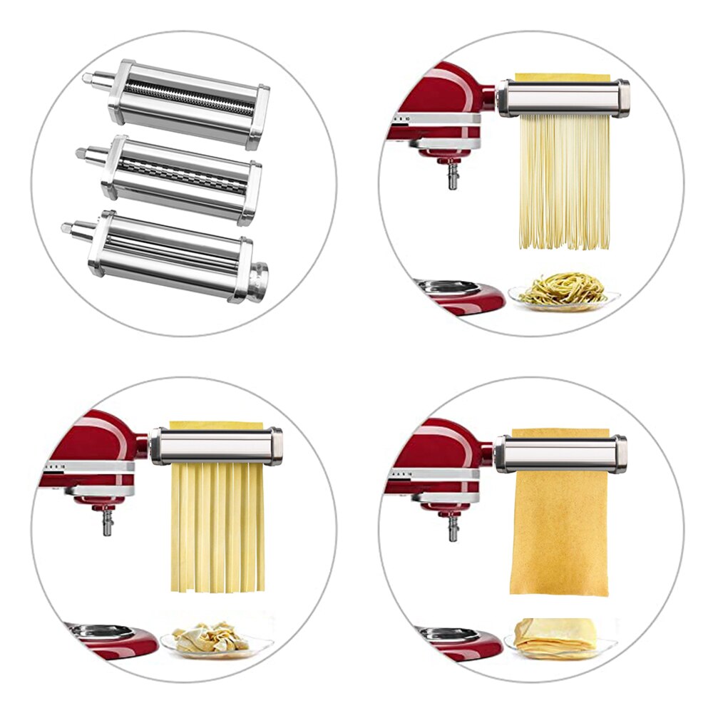 Fettuccine Roller & Cutter Attachment for KitchenAid Stand Mixers Included Pasta Sheet Roller Spaghetti Cutter