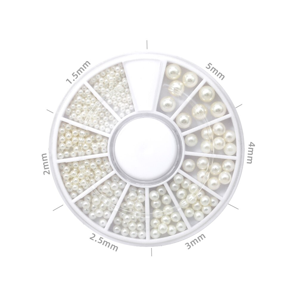 HNUIX-Cuentas 3d de diamantes de imitación para decoración de uñas, adornos para manicura de salón de belleza, color blanco, mezcla de tamaños: 10