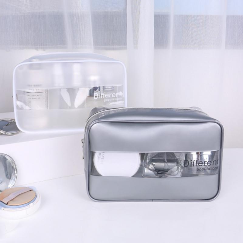 Waterproof Portable Makeup Bag Beautician Cosmetic Bag Beauty Case Toiletry Bag Travel Pouch Wash Bags Toothbrush Women Leather