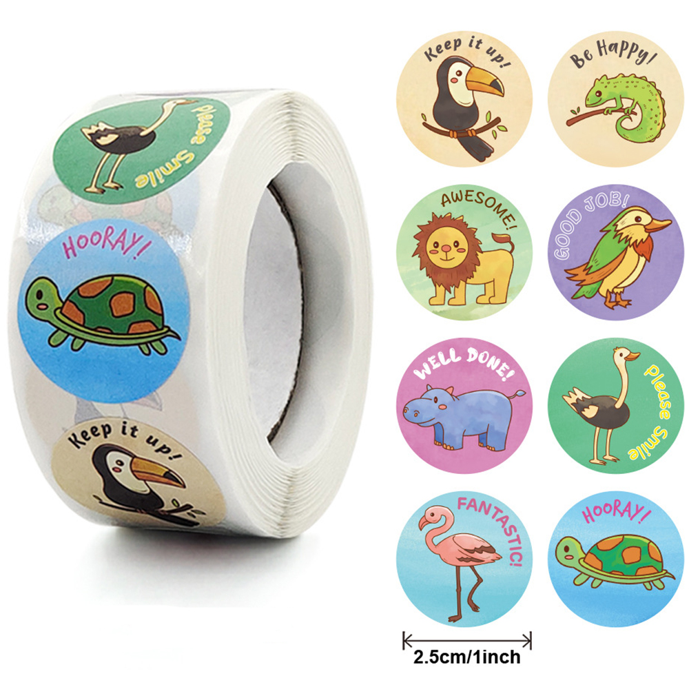 Autocollants ronds de remerciement d'animaux de dessin animé, ours mignon pour enseignants, autocollants de scellage faits à la main, 100 à 500 pièces: Rose Red