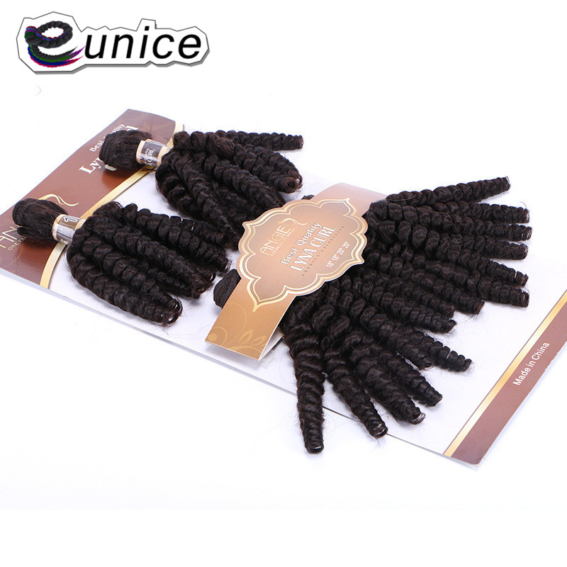 Paquetes de pelo rizado Eunice Funmi 4 unids/pack 18 18 20 20 pulgadas Color puro resistente al calor #2 #4 coser en extensiones de cabello sintético