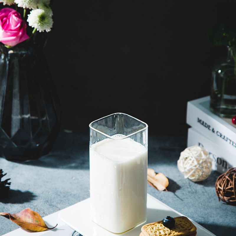 Crystal Round Glass Printing Breakfast Milk Coffee Cup Transparent Heat-resistant Cup Home Drinkware 250ml/370ml