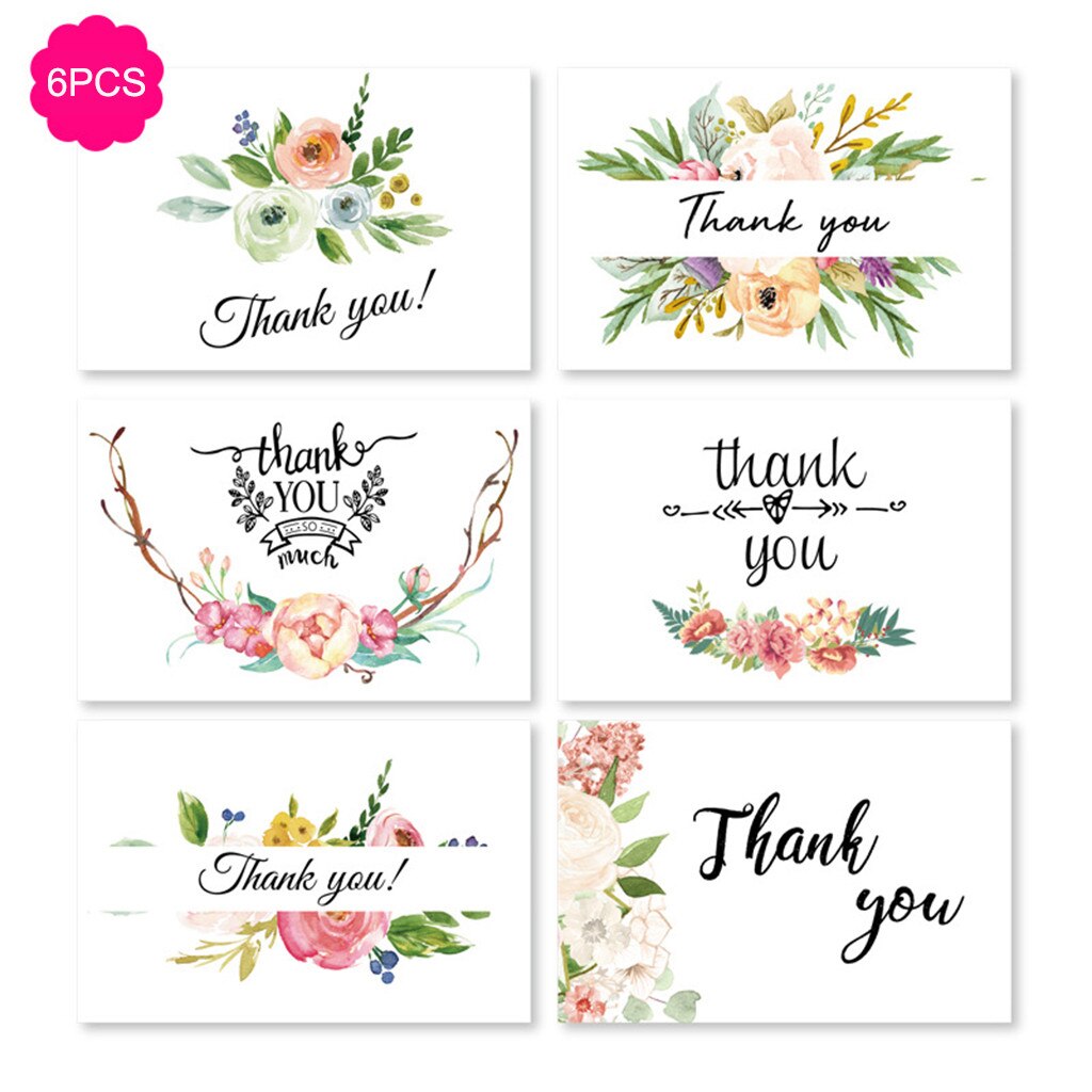 6pcs Thank You Cards and Envelopes, 10x15cm ,Floral Blank Note Cards For All Occasions for wedding graduation anniversary: Default Title