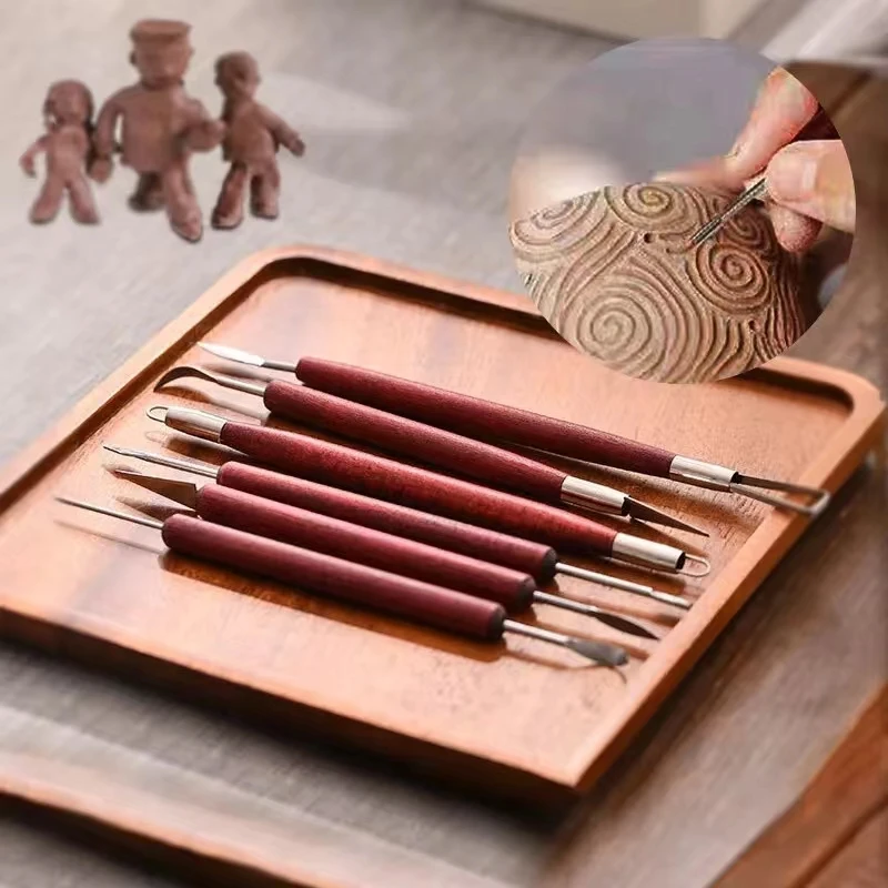 Juego de Herramientas para esculpir arcilla, Kit de herramientas para tallar cerámica, cera, arte, artesanía, modelado, escultura, juego de cuchillos, 6 piezas por juego