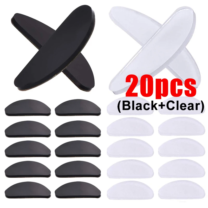 Almofadas de nariz de óculos de silicone invisível antiderrapante almofadas de nariz macias auto adesivo suporte de nariz almofadas adesivas acessórios de óculos: CINZA