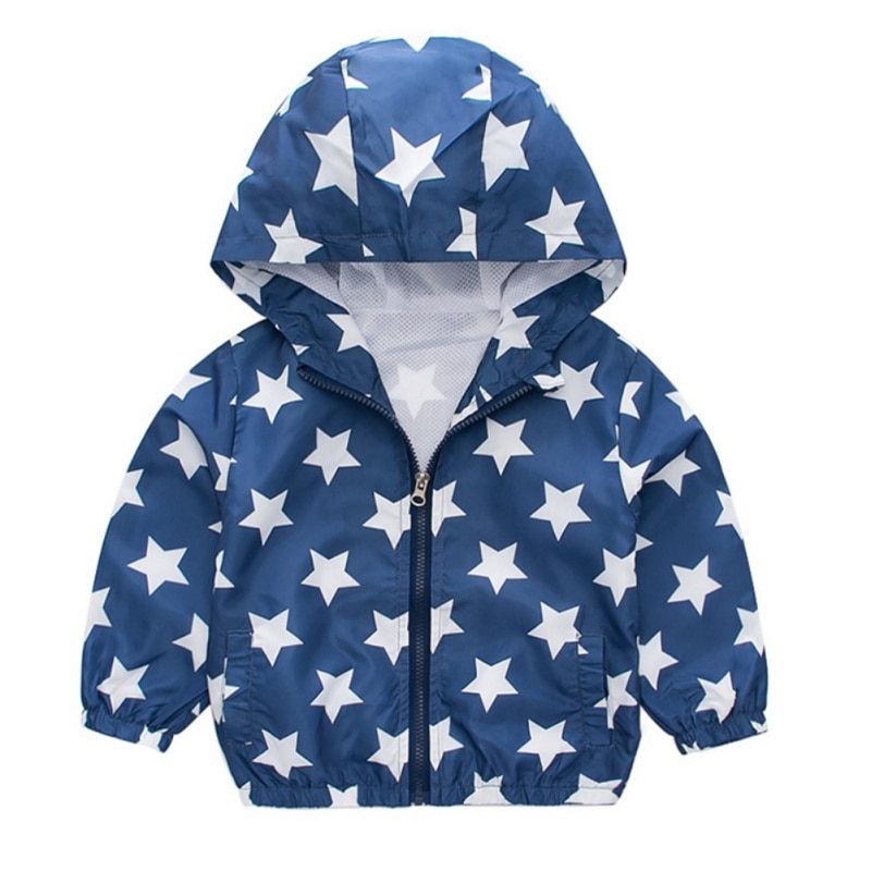 Baby Print Coat Kids Clothes Boys Jackets Children Hooded Zipper Windbreaker Infant Waterproof Hoodies For Girls