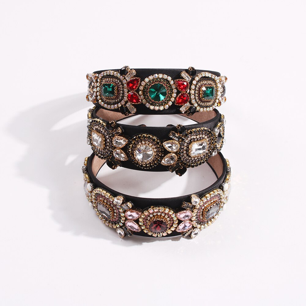 Mulheres Senhoras Headband Do Hairband De Cristal de Vidro Strass para Meninas Retro Headwear Acessórios Para o Cabelo Festa de Casamento Palácio Headress