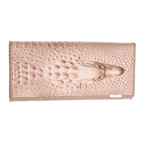 Genuine Leather 3D Embossing Alligator Ladies Crocodile Long Clutch Wallets Women Wallet Female Coin Purses Holders Brand: nude