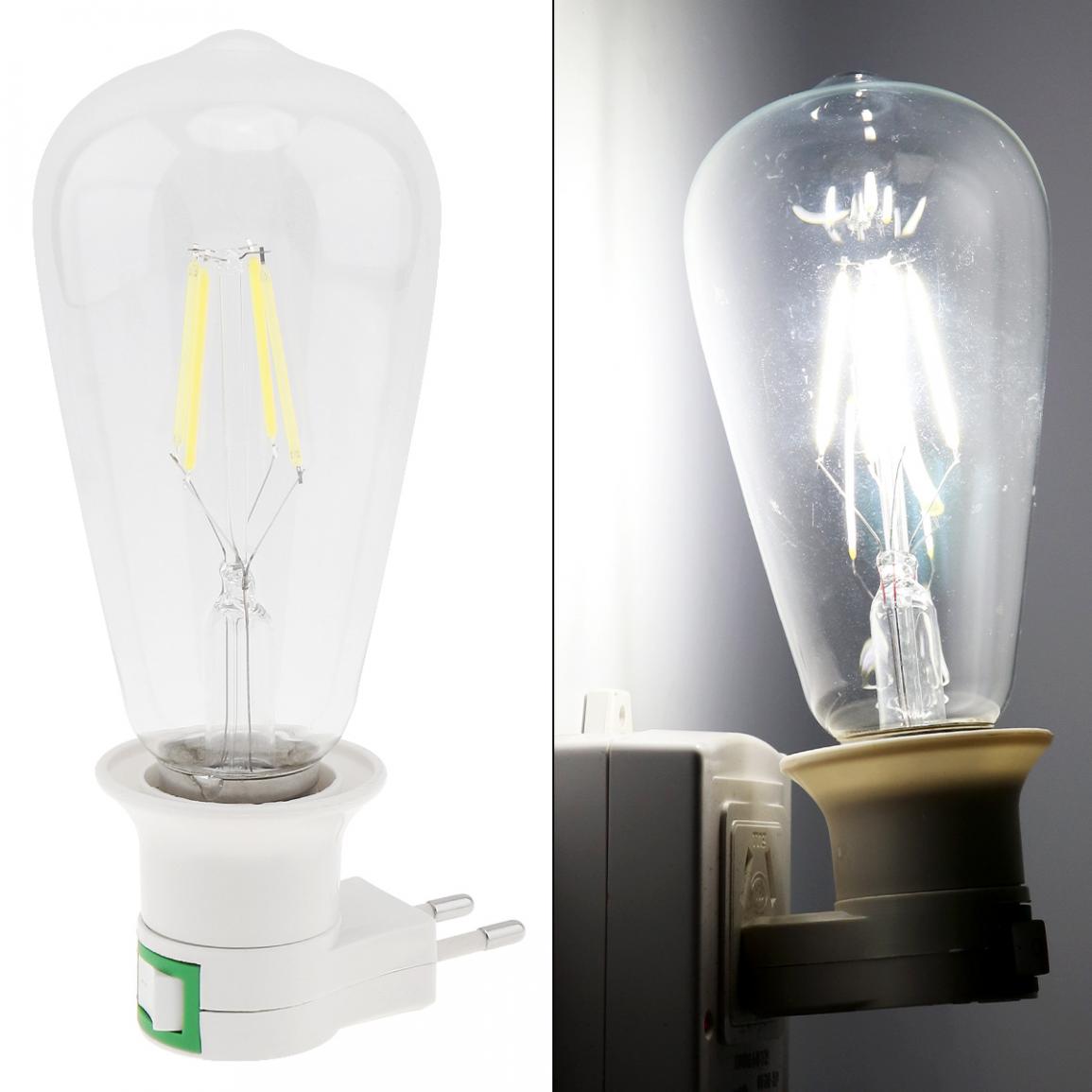 E27 Base Socket EU Plug Night Light With Power On-off Control Switch