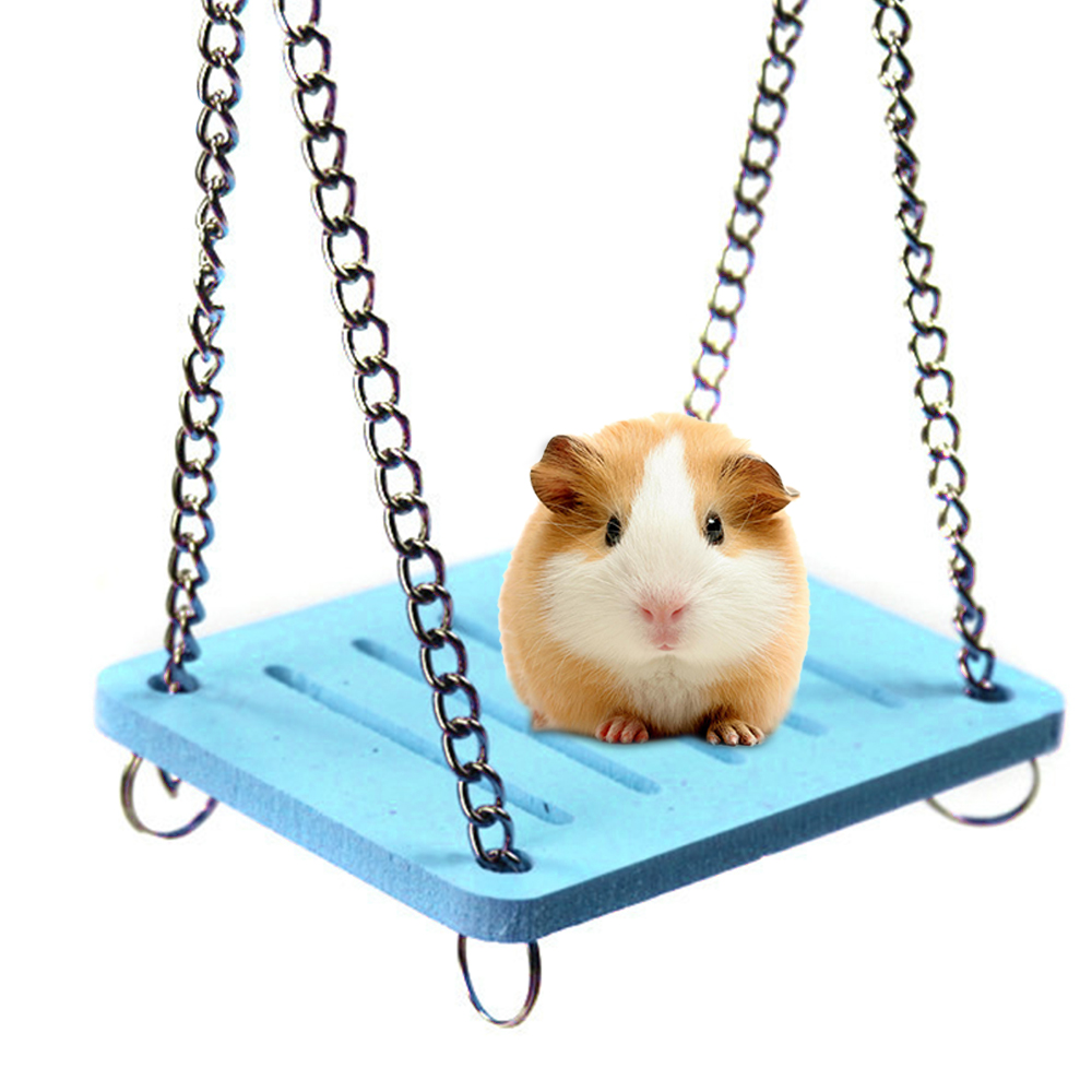 Columpio colgante para hámster, jaula de madera para loro, juguete para hámster, Chinchilla, ratón, accesorios para mascotas, suministros, novedad: Caqui oscuro