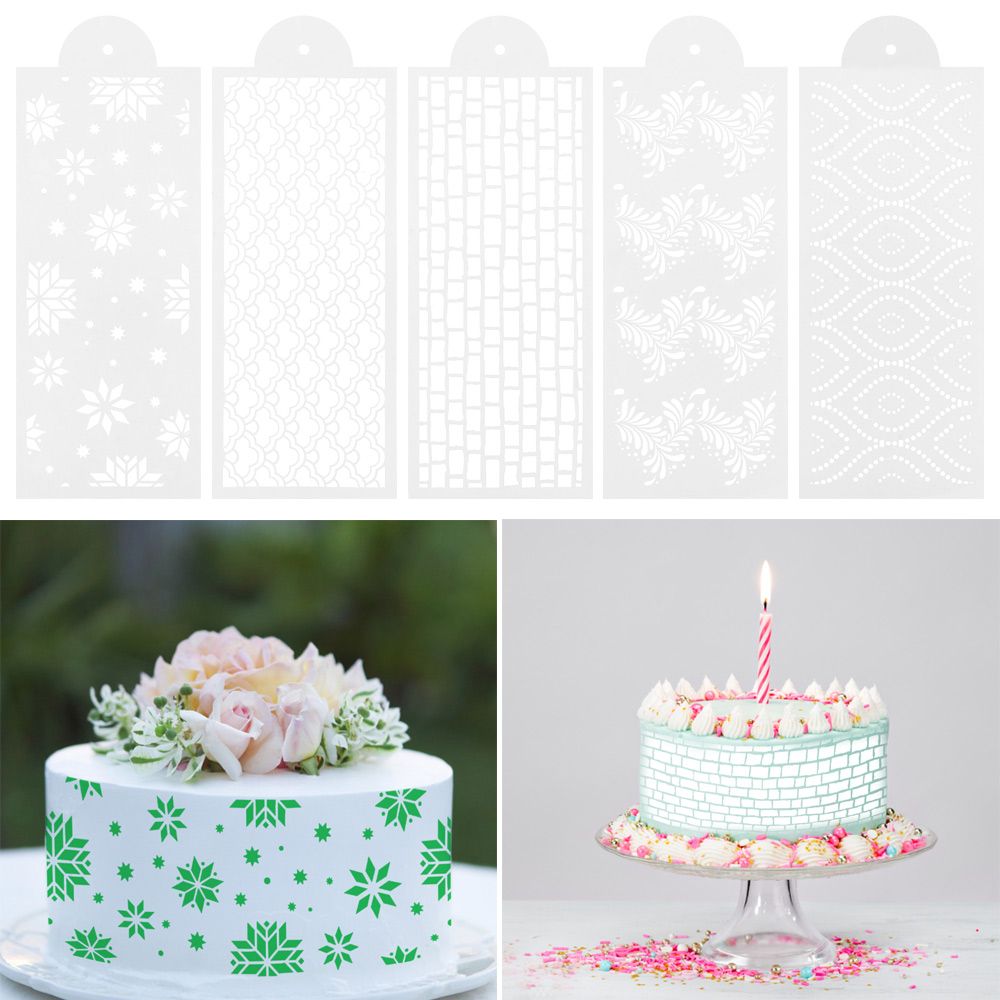 Cake Stencils Floral Cake Drawing Painting Hollow Lace Cookie Chocolate Fondant Dessert Cake Templates Side Baking Mesh Stencils