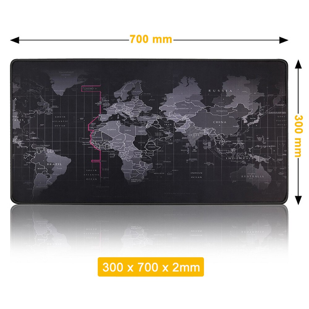 1PC Extra Large Anti-slip Rubber Desktop Keyboard Mice Mat Gaming Mouse Pad Old World Map Locking Edge Mousepad: 700x300x2mm