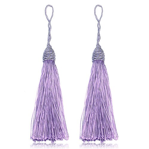 10 st/lot 13 färger 15cm långa siden tofs fransar hängen kinesiska knut tofsar för gör-det-själv smycken halsband tillverkningsmaterial  f4000: Ljuslila tofsar