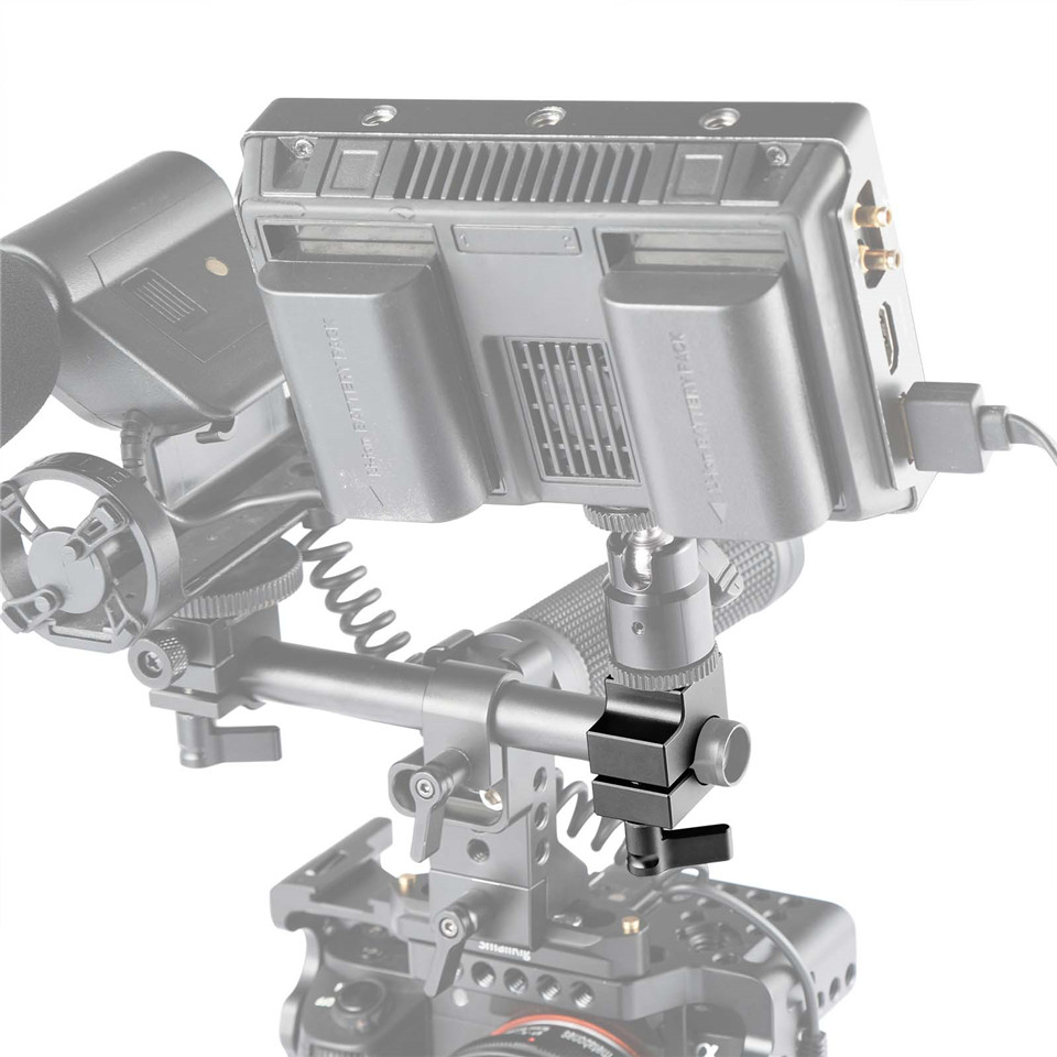 SmallRig Single 15mm Rod Clamp with Double 1/4-20 Female Thread for Articulating Arm - 842