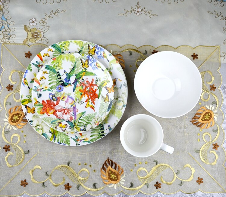 Styl śródziemnomorski oryginalny zagraniczny hiszpania talerze deserowe ceramiczny talerz robić zupy stek talerz na owoce naczynia porcelanowy talerz