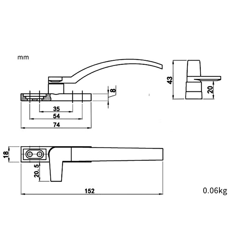 White Replacement UPVC Window Handles Right/ Hand Zinc Alloy Window Hardware Door Handle