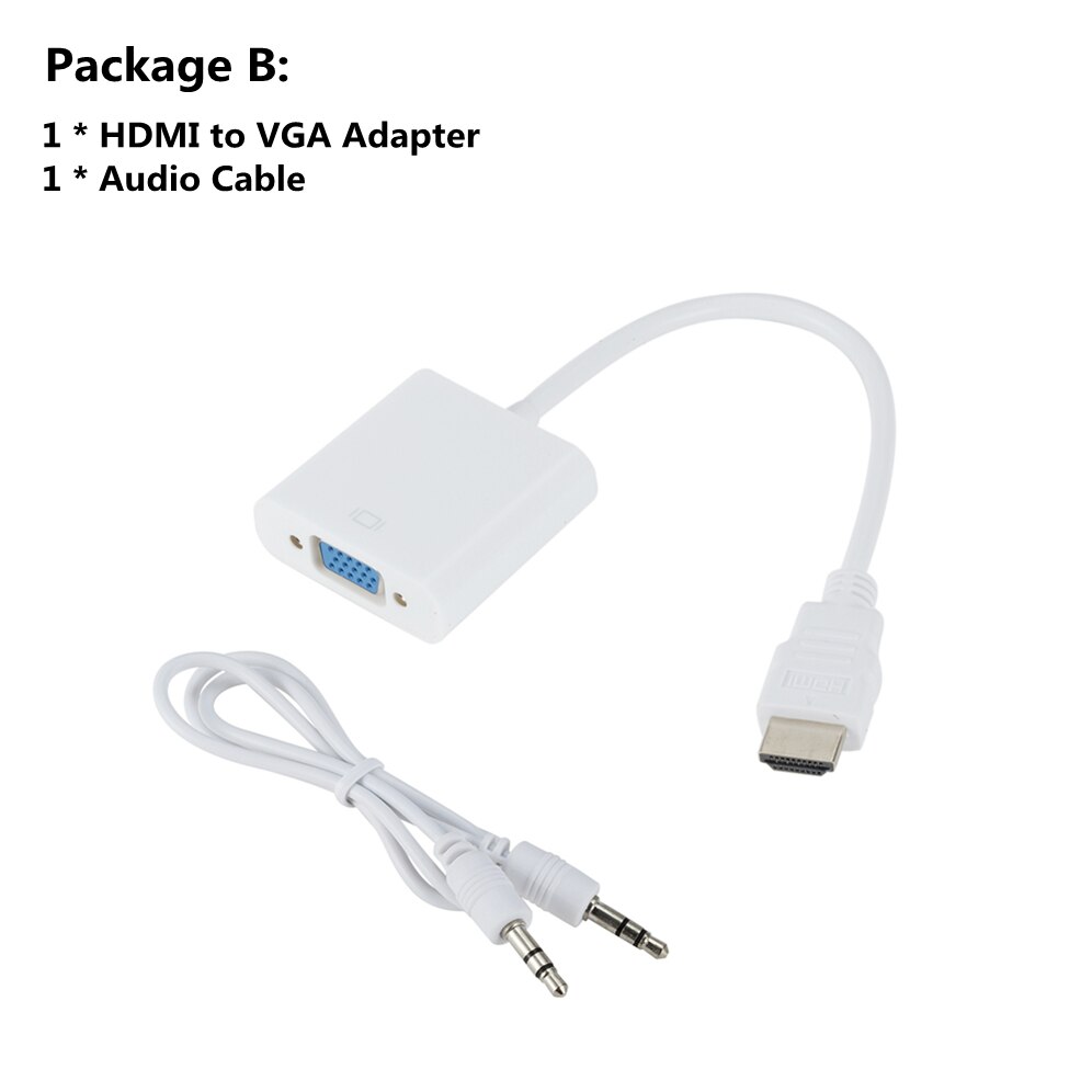 Grwibeou HDMI to VGA Cable Converter HDMI Male To VGA Female Converter Adapter Digital Analog HD 1080P For PC Laptop Tablet: Blue