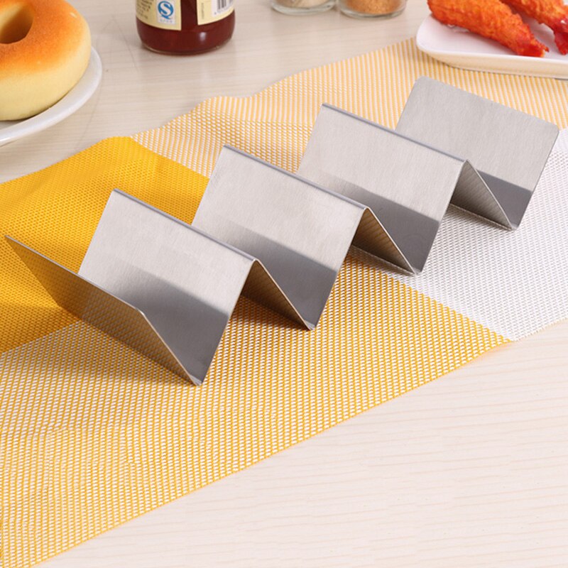 Wave Vorm Rvs Taco Holder Display Houders Keuken Voedsel Rack Mexicaanse Pannenkoek Stand Biscuit Stand: 4