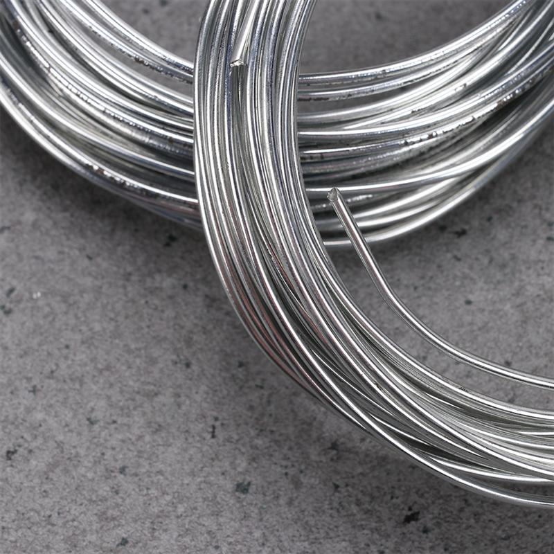 3 pièces bricolage jardinage fil de fer jardin pliable artisanat fil fil de fer doux fil d'argile pour bricolage artisanat faisant (argent diamètre 1.6MM)