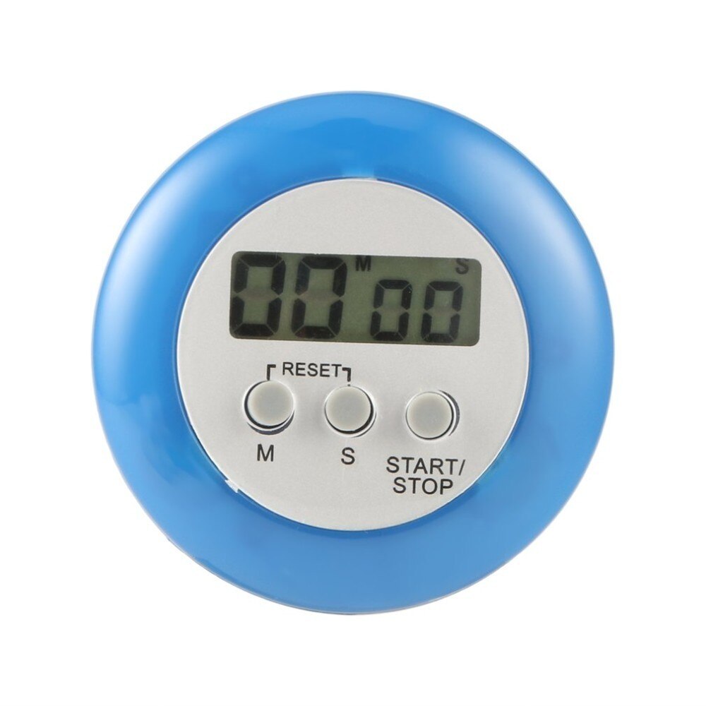 Cute Mini Digital Counter Home Kitchen Round LCD Display Digital Cooking Countdown Timer Count Down Up Alarm: Blue